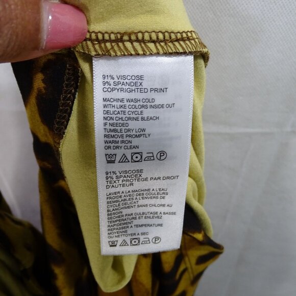 Tommy Bahama Animal Print V-Neck Sheath Dress Women Size L Fitted Bodycon - Picture 5 of 9